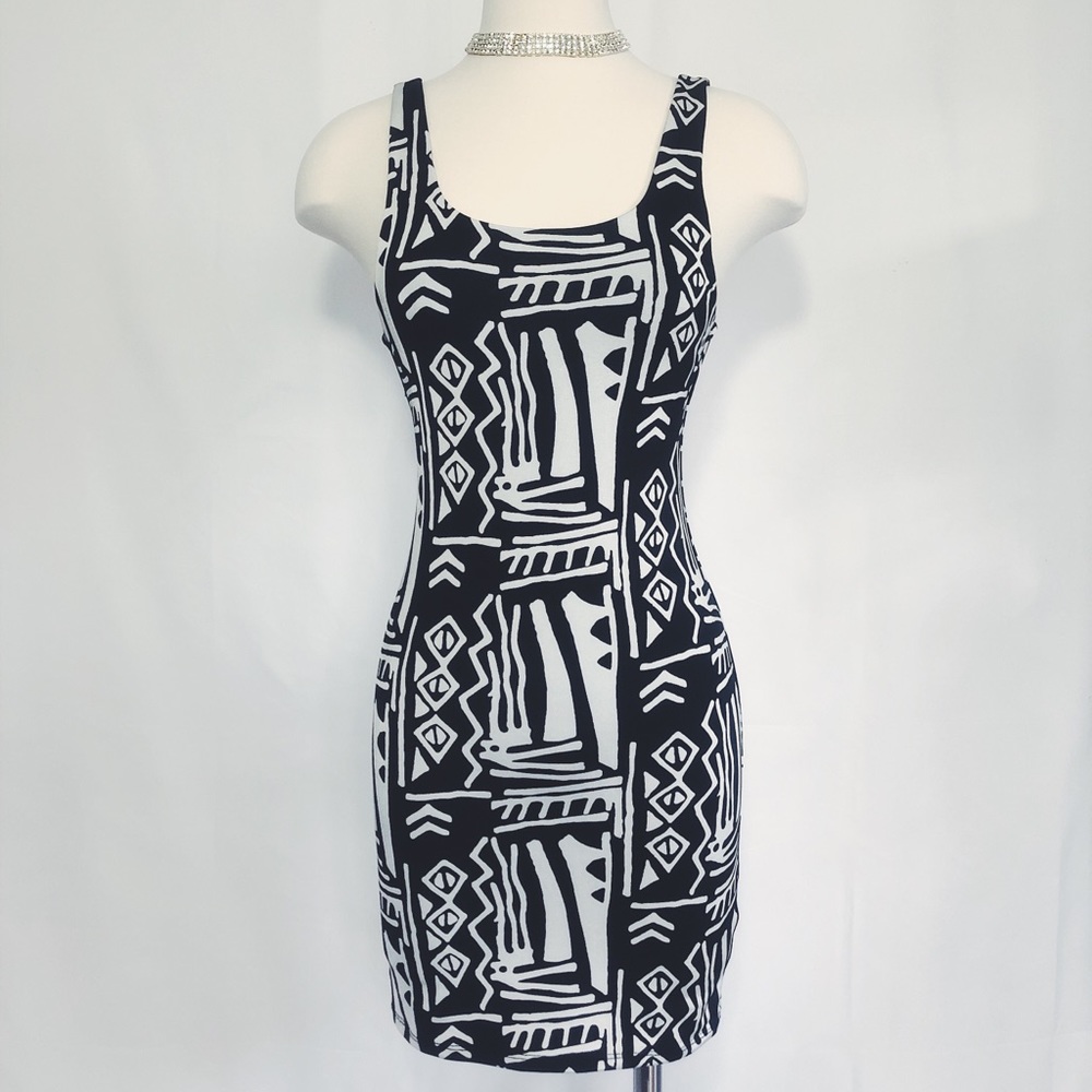 Urban Outfitters geometric black & white minidress